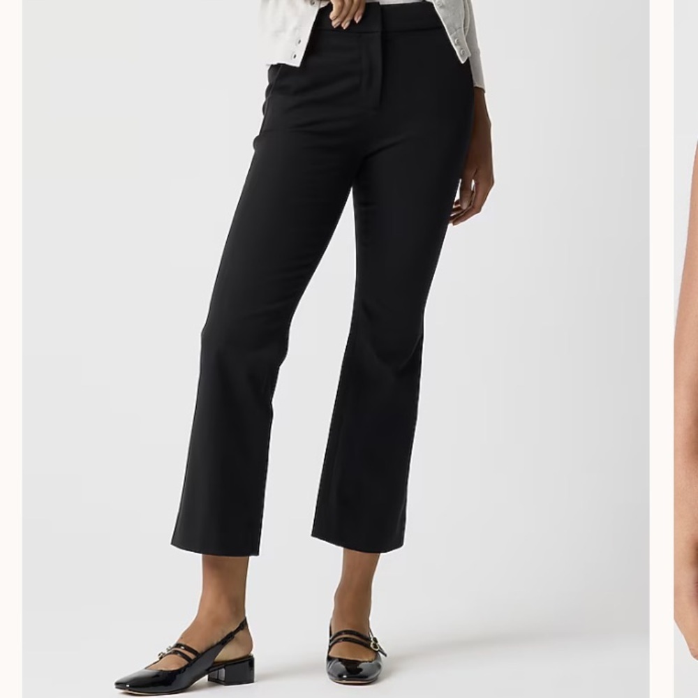 J Crew black kelsey cotton flare pant work trouser size 4 new stretch